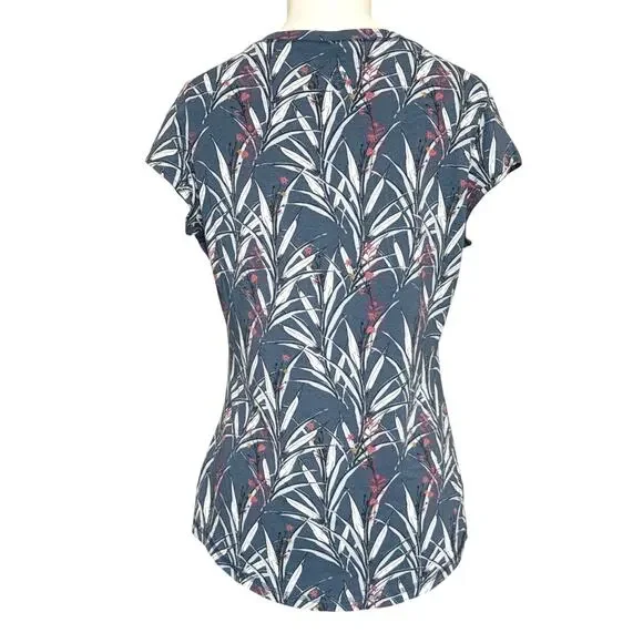 Kuhl Dusty Blue Botanical V Neck Cotton Blend T Shirt Women’s XS - Picture 3 of 7